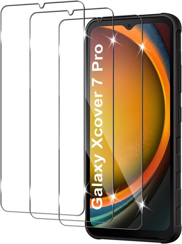 Verre Trempé Pour Samsung Galaxy Xcover 7/7 Pro, 3 Pièces Film Protection Écran Dureté 9H Glass Anti-Rayures Vitre Protection Pour Samsung X Cover 7 / Xcover7 Pro