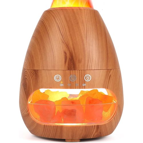 JGD-Diffuseur Huiles Essentielles, 200ML Humidificateur de Flamme, Diffuseur de Parfum Electrique avec 3 Minuterie et Arrêt Automatique pour Bureau Chambre à Coucher Yoga Très Silencieux (Bois)