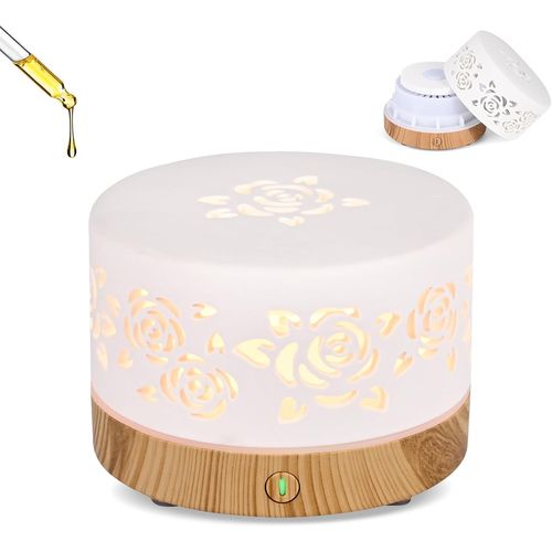 Jgd-Rechargeable Diffuseur D'huiles Essentielles, Diffuseur D'aromathérapie Matériau Polymère Avec 7 Couleurs Led, Fonction De Minuterie (Rose) 