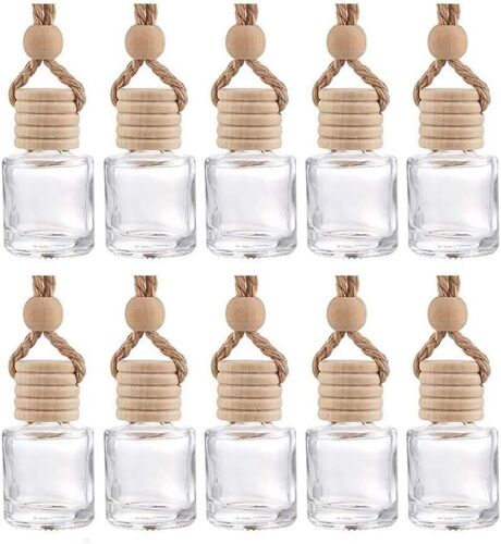Jgd-10 Pièces Diffuseur Suspendu De Voiture Bouteilles De Parfum En Verre Vide Désodorisant Diffuseur Bouteille Pendentif Huile Parfum Bouteille D'aromathérapie Retroviseur Décor 