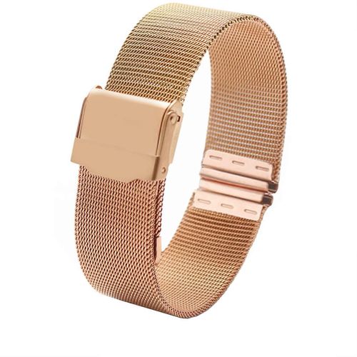 Bracelet Milanais Pour Femme, Bracelet Simple, Tailles 12 A 22 Mm, Maille Metallique Tendance, Coloris Or Rose Dw Ar, 19 Mm.