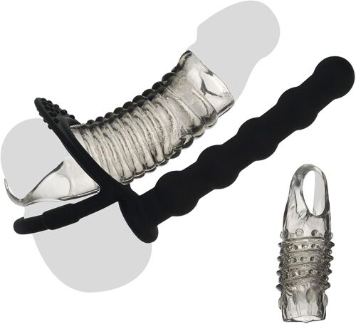 Jgd-Silicone Anal Plug Penis Ring,Anal Beads Cock Ring,Éjaculation Retardée À La Manche Du Pénis Ensemble De Formation De Double Pénétration G-Spot Anal Sex Toys Pour Hommes Femmes Couples