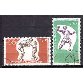 Centrafrique 1972 Jeux Olympiques De Munich La Paire Yvert N° Pa 98-99 Oblitere