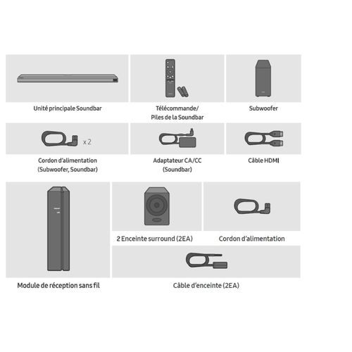 Ensemble 5.1.2 Barre son Samsung HW-Q800T + SWA-8500S