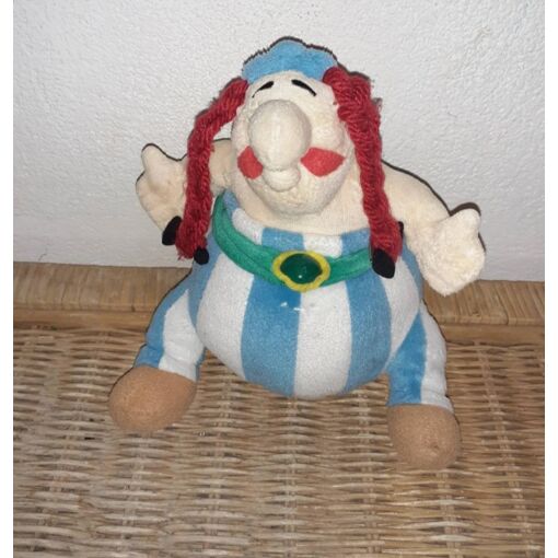 Ancienne Peluche Obelix Mousquetaire Vert 34 Cm – Parc Astérix 1991 – Collection