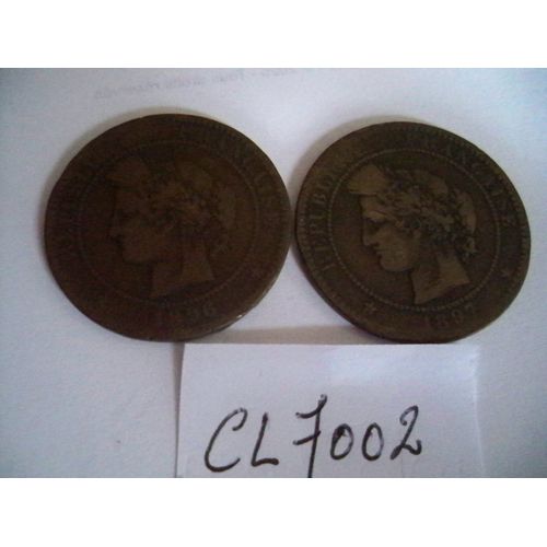 Cl7002 Lot De 2 Piece De 10 Centimes Ceres 1897et 1896