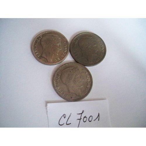 Cl7001 Lot De 3 Pieces De 10 Francs De 1947 - 1948b - 1949b Turin Petite Tête.