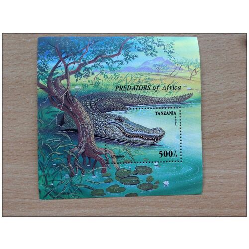 Tanzania 1995 Crocodile Aligator Predators Of Africa Krokodil 1 Souvenir Sheet Mnh**