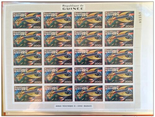 Guinee Yv. 456 Feuille Sheet 20 Stamps Dragon Animaux Prehistoriques De L'espace Imaginaires Rare ** Mnh