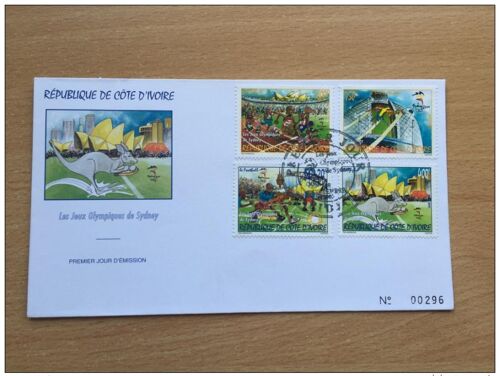 Cote D'ivoire Ivory Coast Elfenbeinkuste 2000 Mi. 1256 - 1259 Fdc Sydney Olympic Games Jeux Olympiques Olympia