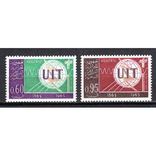 Algerie 1965 Centenaire De L' Union Commerciale Des Telecommunications Yvert N° 409-10 Neuf **