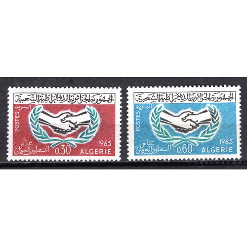 Algerie 1965 Annee Internationale De La Cooperatrion Yvert N° 407-08 Neuf **