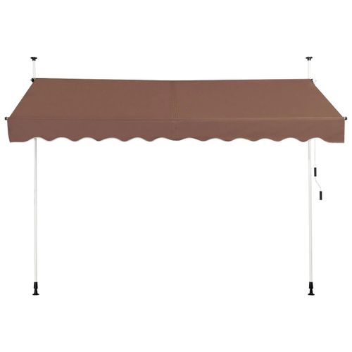 Auvent Rétractable 300 X 125 Cm Réglable En Hauteur 200-300 Cm Offre Protection Thermique Et Décoration Moderne En Aluminium Marron Helloshop26 20_0010434