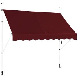 Auvent Rétractable 200 X 300 Cm Hauteur Réglable Avec Manivelle Design Moderne Pour Protection Solaire En Aluminium Rouge Helloshop26 20_0010427