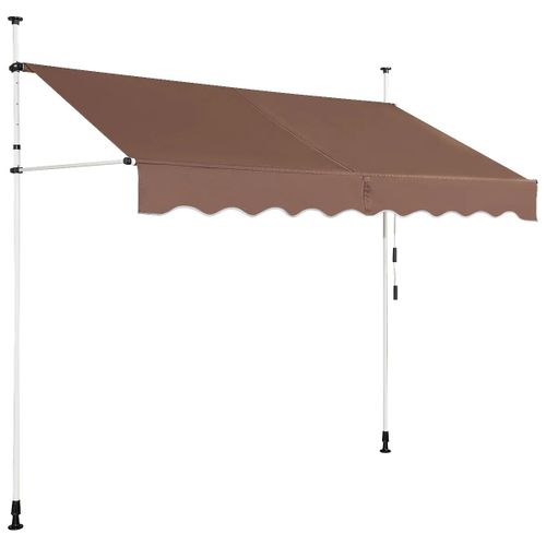Auvent Rétractable 250 X 125 Cm Pour Balcon Et Terrasse Ajustable En Hauteur Et Angle Style Moderne En Aluminium Marron Helloshop26 20_0010429