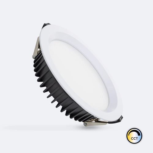Downlight Led 15w Circulaire Aero Cct Sélectionnable 130 Lm/W Microprismatique Coupe Ø 160 Mm No Flicker (2700k - 3200k - 4000k) Sélectionnable (Chaud-Neutre)