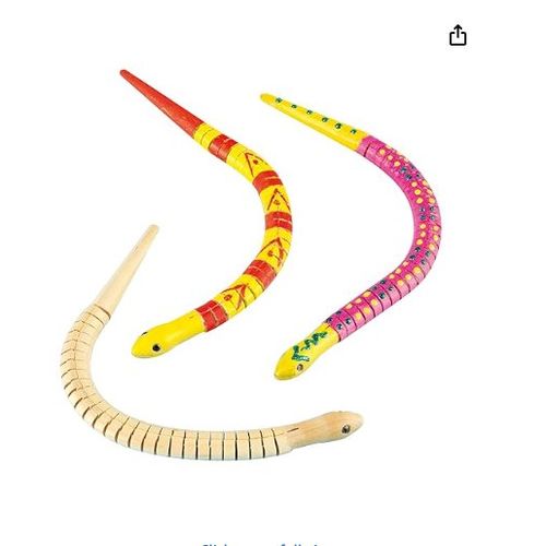 Serpents en bois Baker Ross ET506 (lot de 3) à décorer et à personnaliser pour les enfants, parfaits pour les activités manuelles à la maison et les activités de groupe...