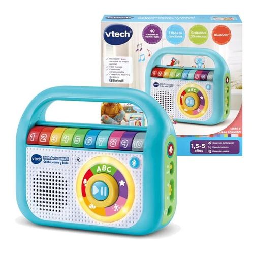 Lecteur de musique éducatif - VTech - Version espagnole - Bluetooth - 40 chansons en anglais et espagnol