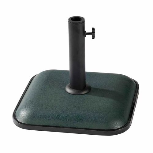 Base De Parasol Carrée En Ciment - Marbueno Summer - 35x35x5,2 Cm - 11 Kg - Vert - Compatible Ø30/35/38 Mm