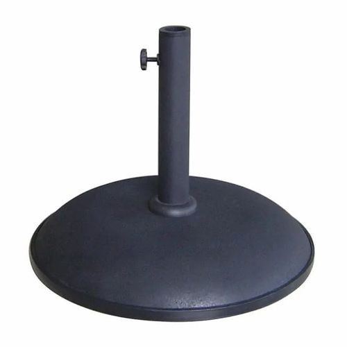 Base De Parasol Ronde En Ciment - Marbueno Summer - 45x36 Cm - 20 Kg - Noir - Compatible Ø30/35/38 Mm - Design Moderne