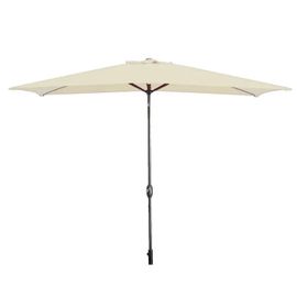 Parasol Rectangulaire - Marbueno Summer - 200x300 Cm - Beige - 8 Baleines En Acier - Toit Type Cheminée