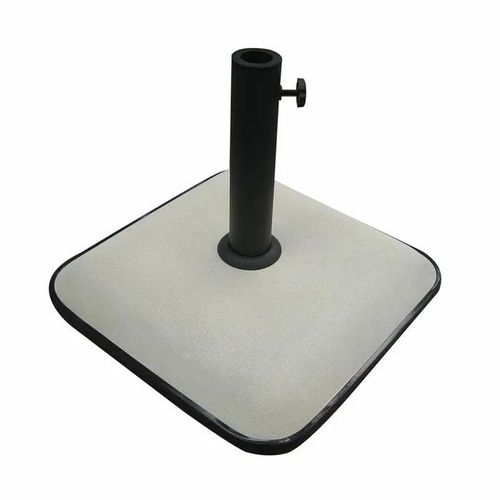 Base De Parasol Carrée En Ciment - Marbueno Summer - 45x45x7,3 Cm - 25 Kg - Blanc - Compatible Ø35/38/48 Mm