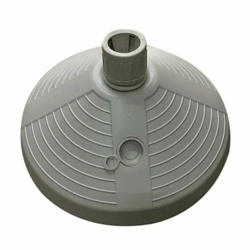 Base De Parasol Ronde En Plastique - Marbueno Summer - 38x38x14 Cm - 10l - Blanc - Compatible Ø22/25/28/32 Mm