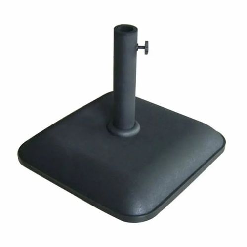 Base De Parasol Carrée En Ciment - Marbueno Summer - 45x45x7,3 Cm - 25 Kg - Noir - Compatible Ø35/38/48 Mm