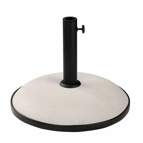 Base De Parasol Ronde En Ciment - Marbueno Summer - 45x36 Cm - 20 Kg - Blanc - Compatible Ø30/35/38 Mm