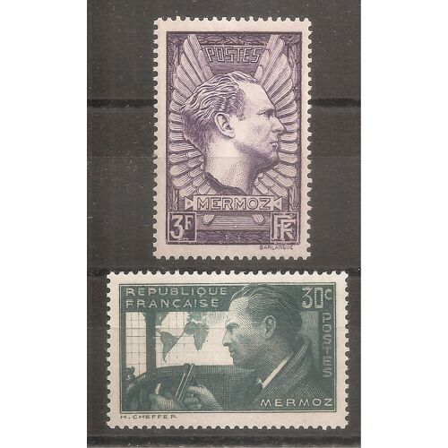 337 - 338 (1937) Les 2 Jean Mermoz N** (Cote 16e) (9984)