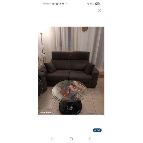 canapé 2 places imitation daim