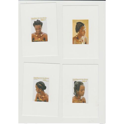 Cote D'ivoire Ivory Coast Proof De Luxe 2000 Mi. 1260 - 1263 Les Tresses Africaines