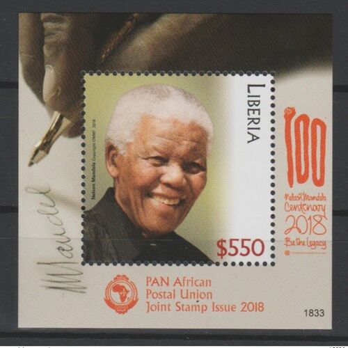 Liberia 2018 Mi. ? S/S Joint Issue Pan African Postal Union Nelson Mandela Madiba 100 Years