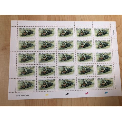 Cote D'ivoire Ivory Coast 1999 Trains Eisenbahn Railways Mi. A1201 180+20 F Surcharge Overprint Aufdruck Full Sheet