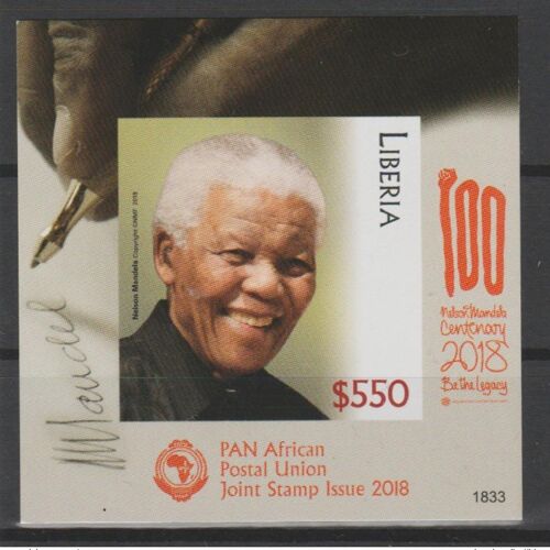 Liberia 2018 Mi. ? Imperf Nd S/S Joint Issue Pan African Postal Union Nelson Mandela Madiba 100 Years