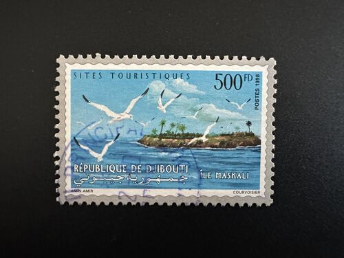Djibouti Dschibuti 1998 Mi. 673 Obl. Sites Touristiques Ile Maskali Mouettes Oiseaux Birds Vogel Faune Fauna