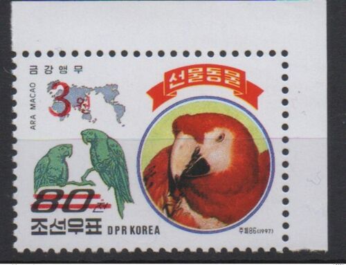North Korea Coree Du Nord 2006 Mi. 5065 Surcharge Red Overprint Faune Fauna Bird Oiseaux Vogel Parrot Perroquet Papagei