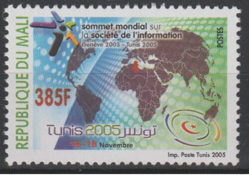 Mali 2005 Mi. 2618 Sommet Mondial Sur La Societe De L'information Map Landkarte Carte Summit 1 Val.
