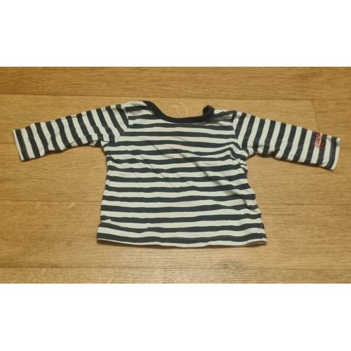 Haut Manches Longues Garçon Blanc Et Noir À Rayure Disney Baby Taille 3 Mois