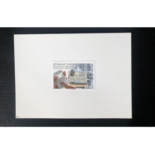 Gabon Gabun 2001 Mi. 1654 Proof Epreuve De Luxe Decouvertes Entdeckungen Discoveries Calculatrice Calculator Rare !