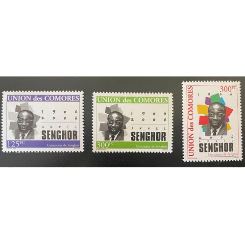 Comores Comoros Komoren 2007 / 2011 Mi. 3086 - 3089 Leopold Sedar Senghor President 1906 Senegal 3 Val.
