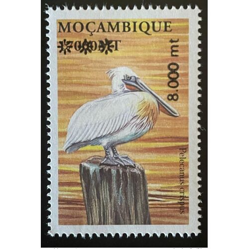 Mocambique Mozambique 2002 / 2005 Mi. 2850 - Bird Vogel Oiseau Pelecanus Cripus Overprint Surcharge Rare