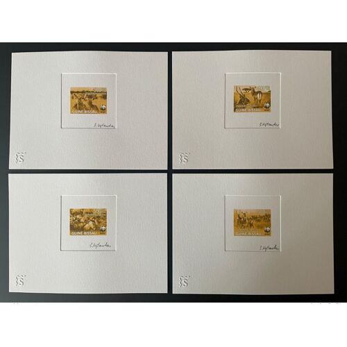 Guine-Bissau 2008 Epreuve D'artiste Artist Proof Mi. 3919 - 3922 Wwf Panda Fauna Kobus Brown Brun
