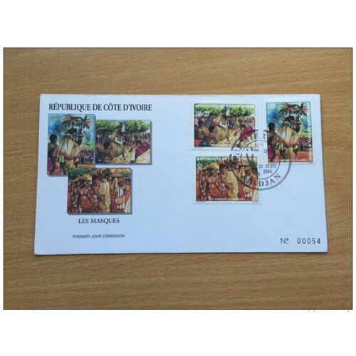 Cote D'ivoire Ivory Coast Elfenbeinkuste 2000 Fdc Masques Masken Masks Mi. 1232 - 1234