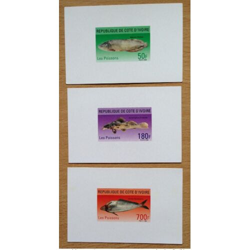 Côte D'ivoire Ivory Coast 1996 Mi. 1154 - 1156 Poissons Fische Fishes Epreuve De Luxe Proof Rare !