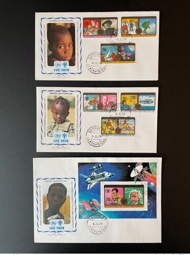Centrafricaine 1979 Mi. 606 - 611 Bl. 49 Fdc 1er Jour Cover Annee Internationale L'enfant Jahr Kindes Iyc Children Year