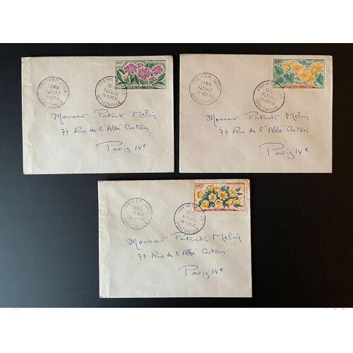 Congo 1961 Mi. 9 - 11 Travelled Fdc Voyage 1er Jour Cover Fleurs Bluten Blumen Flowers Poste Aerienne Airmail