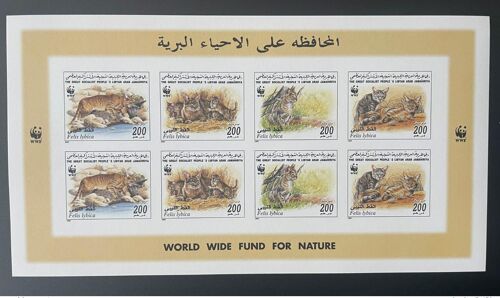 Libye Libya 1997 Mi. 2496 - 2499 Imperf Nd Kleinbogen Sheetlet Wwf World Wide Fund For Nature Felis Lybica Faune Fauna