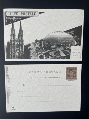France 2022 Stationery 150 Ans Carte Postale Entier Ganzsache Salon Paris Philex Sage Mouchon Marseille Souvenir Eglise