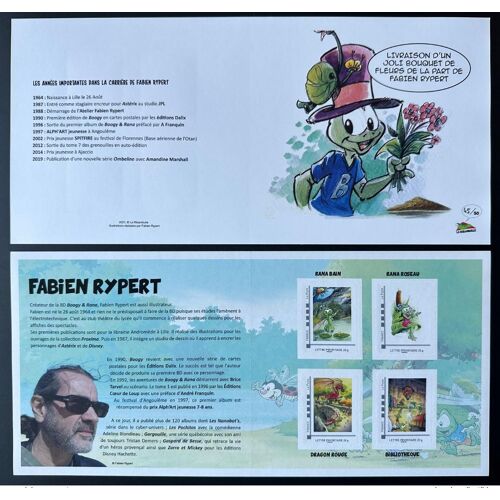 France 2021 Collector Fabien Rypert Bd Bande Dessinee Comics Boogy & Rana Bain Roseau Dragon Rouge Fleurs Flowers
